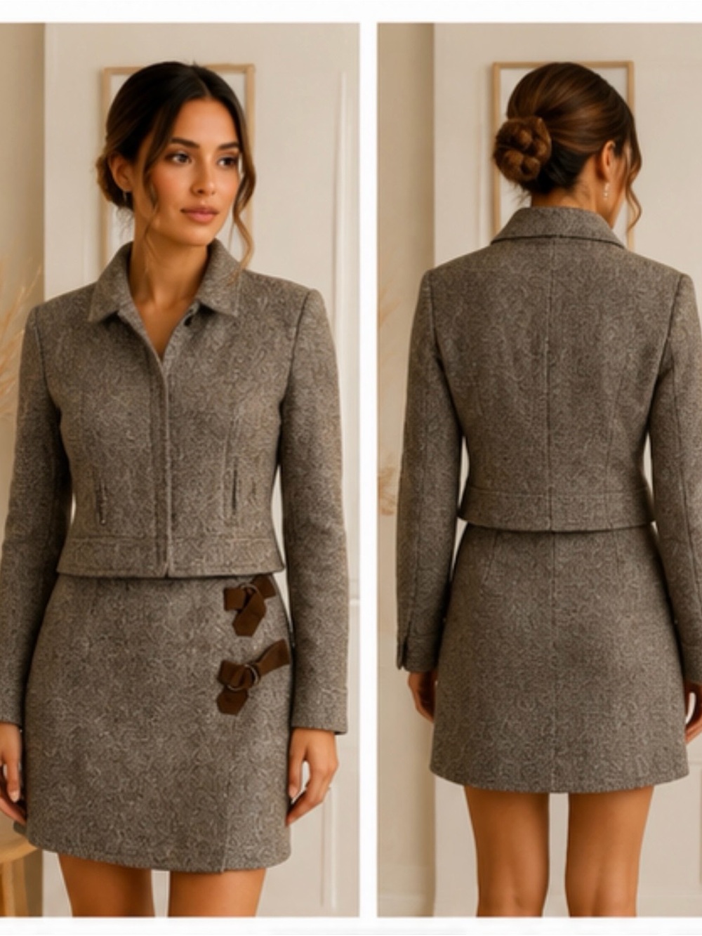 Vintage DKNY Donna Karan New York 2-Piece Wool Tweed Skirt Suit – Size 6